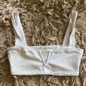 L*spce white ribbed bikini top